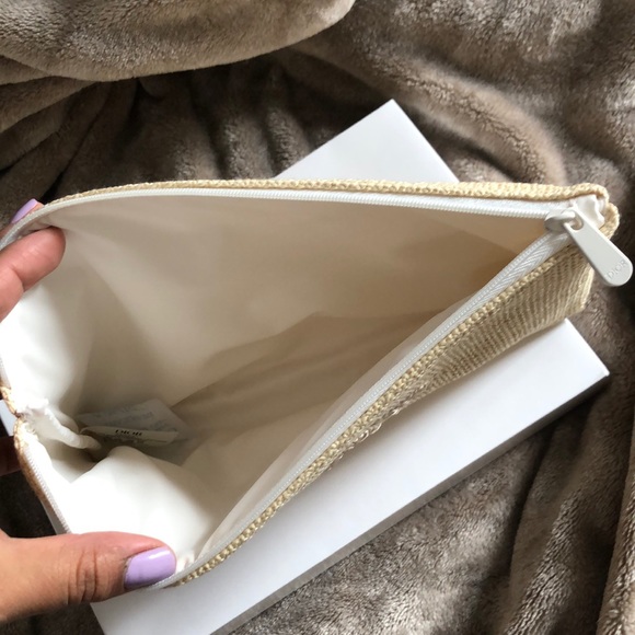 Dior Beauty Faux Raffia Pouch Makeup Bag Summer Travel Case Bag - Picture 2 of 7